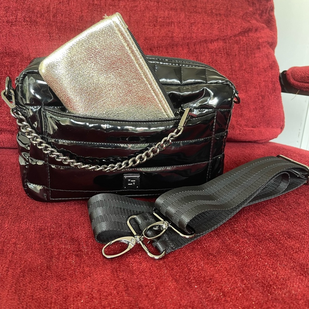 Black Patent Crossbody Bag